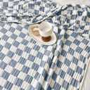 6-Layer Gauze Muslin Blanket 100% Cotton Blue Checkerboard King Size 90"x104" Cooling Throw Blanket Lightweight Soft and Breathable Cozy Blanket Bed Coverlet Both Sides (Blue Checkerboard, King)