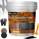 Metal Paint,128oz Rust Converter Paint, 2-in-1 Rust Converter & Metal Primer, Black Rust Inhibitor & Corrosion Protection, Heat Resistant for Automotive, Marine & Industrial Use
