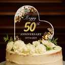 50th Wedding Anniversary Acrylic Cake Topper, 50 th Anniversary Decorations, 50 Wedding Topper, 50 Years Of Married Gifts (50th Anniversary Cake Topper)