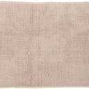 TRENTON Gifts Soft Microfiber Non-Slip Rubber Bath Mat Rug. Bathroom Mat. 34"x21" Beige