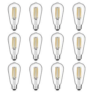 Gozelux 12-Pack Vintage LED Edison Light Bulb 60W Equivalent, Decorative Antique Filament Light Bulbs with 90+ CRI, Warm White 2700K, 750 Lumens, E26 Base, Dimmable