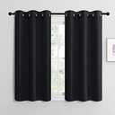 NICETOWN Halloween Blackout Draperies Window Curtain Panels, Autumn/Winter Thermal Insulated Solid Grommet Blackout Curtains/Drapes for Cafe (Set of 1, 42 inches by 48 inches, Black)
