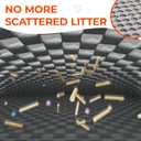 BurgeonNest PVC Foam Cat Litter Mat 24x15 inch, Soft on Paws, Double Layer Litter Trapping, Urine-Proof Water Resistant, Easy Clean Scatter Control (Gray)