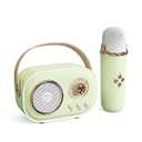 Karaoke Machine for Kids Adults with Mini Microphone Set, Portable Bluetooth Speaker with Wireless Mircrophone for Kids with Stereo Sound Enhanced Bass for Home Party Wedding Birthday Kids Gift(Green)
