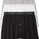 Calvin Klein Men's Cotton Classics 3-Pack Knit Boxer (Medium, Black, Grey Heather, White)