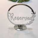 Set of 5 Acrylic Reserved Table Sign,Acrylic Reserved Signs for Floral Wedding Table Deco,Reservation Restaurant Business Office (Silver Mirror, 5'')