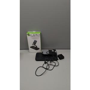 30W Charging Station for Apple Products, Foldable Wireless Charger with Clock Display&7 Color Light, Wired Charging for iPad/Tablet Charging Station for iPhone17, for Apple Watch11 for AirPods4(Black