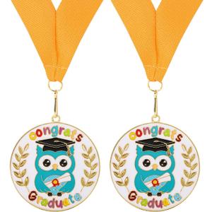 Kindergarten Graduation Medal for Kids Preschool Prek Graduation Decorations Gifts Medals with Neck Ribbon for School Student Graduation Party Gifts Favors(Metal 2Pcs)