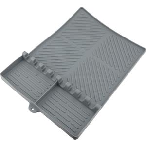 Silicone Spatula Mat Food Grade Heat Resist Non Slip with 8 Slots Reusable Drip Water Mat Easy to for Kitchen Countertop