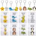 Landical End of The Year Gifts Positive Keychains Bulk Thank You Acrylic Animal Keychains Emotional Cards for Student Teacher