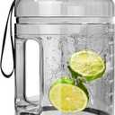 1 Gallon Water Bottle, Water Jug with Motivational Time Marker & Strap & Handle,Large-Capacity leakproof water bottles for Travel Sport Gym OutdoorClear