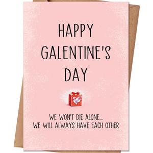 4 x Happy Galentines Day Card for Best Friend, Funny Galentine's Day Card Gifts for Bestie, Female Friend, Gal Pal (QQ-156)