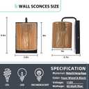 Boho Rattan Wall Sconces Set of Two, Farmhouse Wall Light Fixtures Lighting with Hand Woven Hemp Rope Shade Bedside Wicker Wall Lamp, Wall Mount Light Fixture for Bedroom Living Room Bathroom Stairway