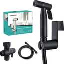 BARROCK Bidet Sprayer for Toilet, Handheld Jet Spray for Existing Toilets with Bidet Hose, Adjustable Water Pressure Muslim Shower, Stainless Steel Cloth Diaper/Feminine Wash Sprayer Matte Black