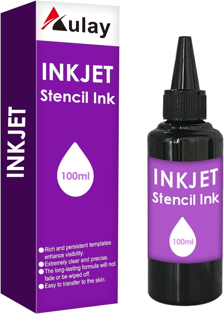 Tattoo Stencil Printer Ink (100ml) Refill for EcoTank Inkjet Printers - Professional Grade Transfer Ink - Clog-Free, Smudge-Proof Formula for Crisp & Long-Lasting Stencils