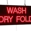 Wash Dry Fold Sign, 24"x12", 60x30cm, TOPKING, LED, Neon, Florescent, Signage, Signboard, Display, Billboard, Screen, Grand Opening, Gift