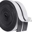 MAGZO Weather Stripping Door Seal, 1 Inch Wide X 1/8 Inch Thick Adhesive Foam Tape Soundproof Weatherstripping for Windows, 2 Rolls Total 33FT Black