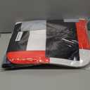 Tayney Red Geometric Shower Curtain Set with Toilet Lid Cover and Non-Slip Rugs for Bathroom, Black White Grey Checkered 4 Pcs Shower Curtain, Modern Abstract Bathroom Set with 12 Hooks