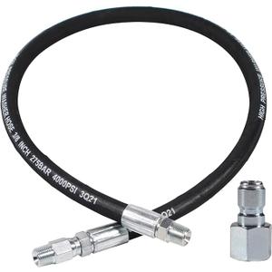 YAMATIC Pressure Washer Whip Hose with Swivel Steel Connector, 3/8 Whip Line for Pressure Washer, 4FT Jumper Hoses with 3/8 Inch Quick Connect Plug
