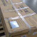 WOODBRIDGE 48" Acrylic Freestanding Bathtub Contemporary Soaking Tub, White Acrylic(Matte Black Drain/Overflow),BTA1703-MB-Drain&O