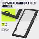 Real Carbon Fiber License Plate Frame, 100% Pure Carbon Fiber Frame, Black License Plate Holder Cover with Screw Caps, Anti-Vibration Pads, (Twill 2 Hole)
