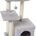FISH&NAP Cute Cat Tree Kitten Cat Tower for Indoor Cat Condo Sisal Scratching Posts with Jump Platform Cat Furniture Activity Center Play House Grey