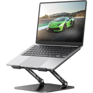 Adjustable Laptop Stand for Desk, Aluminum Portable Laptop Stand, Lightweight 500g, Foldable Ergonomic Computer Notebook stand Holder for 11-16" MacBook Air Pro, Dell XPS,HP Computer Notebook, Black