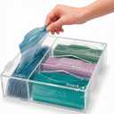 Food Storage Bag Organizer for Kitchen Drawer & Wall Mount – Clear Storage Organizer Compatible with Gallon, Quart, Sandwich & Snack Bags – Acrylic Baggie Organizer Holder (Clear)