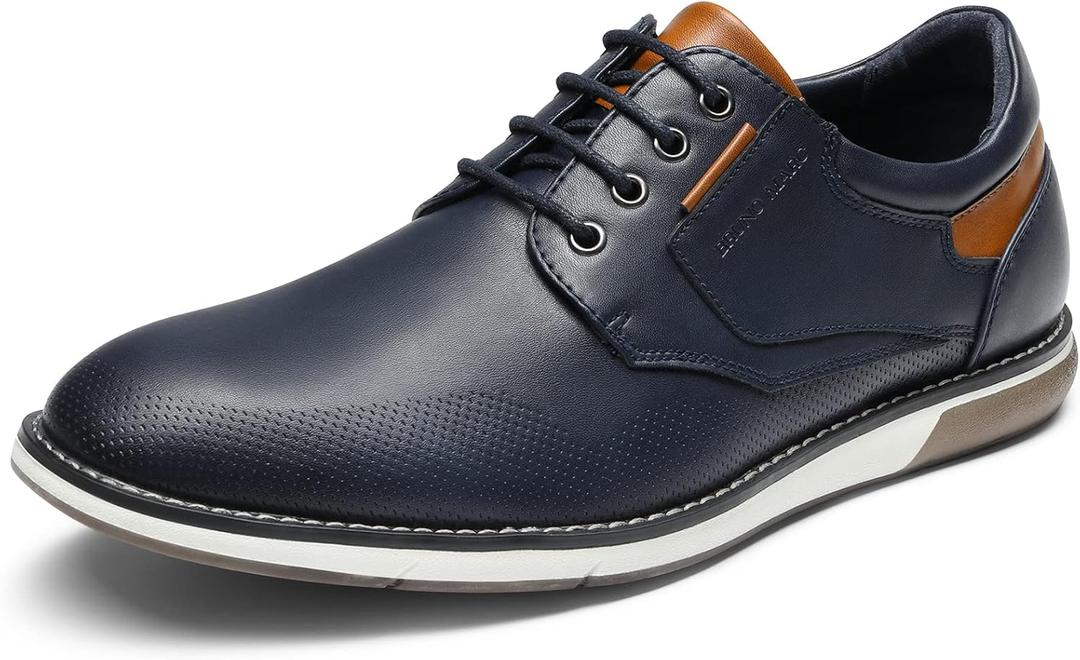 Bruno Marc Men's Casual Dress Oxfords Shoes Business Formal Derby Sneakers (8 Wide, Blue)