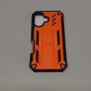 FNTCASE for iPhone 17 Phone Case: Military Grade Drop Proof Protection Mobile Cover with Kickstand | Matte Textured Rugged Shockproof TPU | Protective Sturdy Phone Case - 6.3 inch Orange