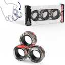 3PCS Magnetic Rings Fidget Toy Set, Idea ADHD Hand Exerciser Fidget Toys, Adult Fidget Magnets Spinner Rings for Anxiety Relief Therapy, Fidget Pack Great Gift for Adults Teens Kids