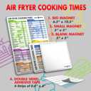 2 x Air Fryer Magnetic Cheat Sheet Set (1 Set of 3 Pcs) - Cook Times Chart, Recipe Cards, Dry-Erase Fridge Whiteboard, Kitchen Accessories (White).