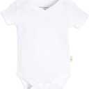 Burt's Bees Baby Baby Boys Bodysuit, Short Long Sleeve One Piece Lap Shoulder Bodysuits, 100% Organic Cotton, 6-9M  (Cloud)