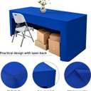 Rectangle Fitted Tablecloth Open Back Washable Polyester, 30x60 in | Royal Blue 5 Foot Folding Table Cover, Vendor Table Cloth for Craft Show, Trade Show, Display, Party, Wedding, Banquet