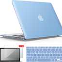IBENZER Compatible with Old Version MacBook Air 13 Inch Case (2017-2010 Release), Models: A1466/A1369, Plastic Hard Shell Case with Keyboard & Screen Cover for Mac Air 13, Airy Blue, A13ARBL+2A