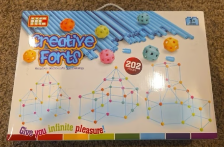 202 Piece Fort Building Kit - Indoor Play Engineering Set with Connecting Sticks & Balls - Creative STEM Building Toys for Kids Play Spaces, Tents & Hideouts