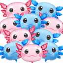 12 Pcs 34 Inch Axolotl Balloon Axolotl Birthday Party Decorations Aluminum Foil Inflatable Summer Supplies for Beach Themed Favor (Pink,Blue)