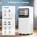 Antarctic Star 8000 BTU Portable Air Conditioner, 5-in-1 AC Unit with Cool, Dehumidifier, Fan, Sleep & Timer Modes, Auto Swing, Child Lock, Cools Up to 350 Sq.Ft, Air Conditioner for Bedroom Apartment
