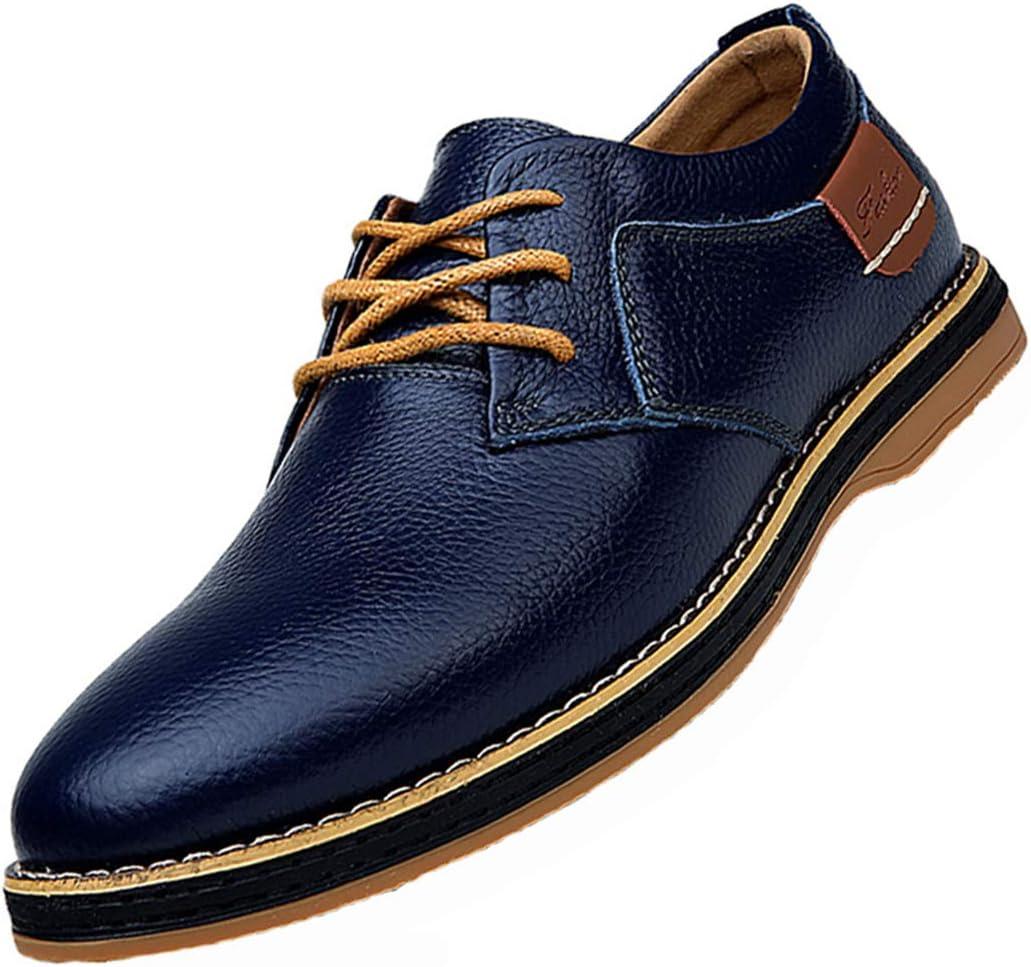 TSIODFO Men's Dress Shoes Black Brown Genuine Cow Leather Oxfords Business New Casual Shoes Size 12