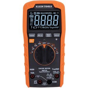 Klein Tools MM720 Digital Multimeter, Auto-Ranging TRMS, Low Impedance (LoZ), 1000V AC/DC Voltage, 10A AC/DC Current, 60 MOhms Resistance