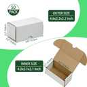 4.6x2.2x2.2 Inches Shipping Boxes Set of 50, White Corrugated Cardboard Box Literature Mailer for Packing Small Business (usable size: 4.2"x 2.1"x 2.1")