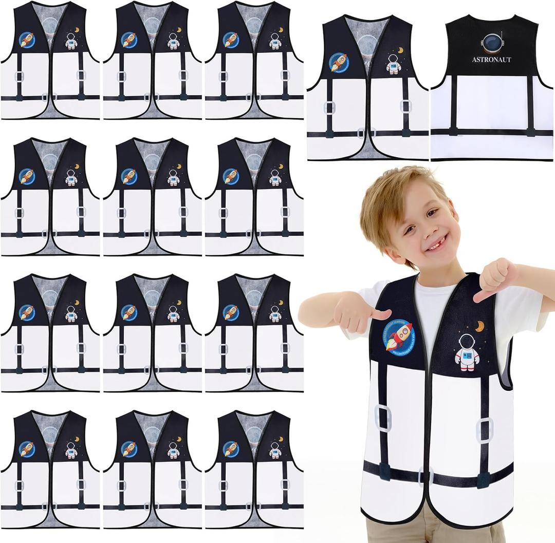 Panitay 12 Pcs Kids Community Helper Dress up Vest, Boy & Girl Career Cosplay Party Costume for Toddlers Occupation Role Play, OneSize