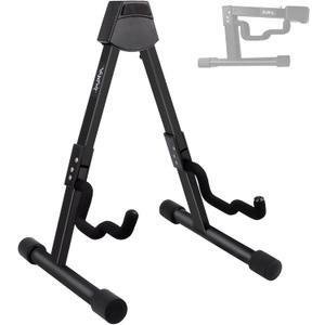 Foldable Guitar Stand Folding A-Frame metal Acoustic Guitars Stand Adjustable Bass stand with Padded Classical ukulele stand floor Portable Guitar ukulele bass banjo Mandolin stand (Metal)