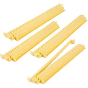 4 Pcs 18.7 Inch Creamy Yellow Acrylic Mahjong Tile Racks with Pushers for Game Night American Mahjong Racks Tile Set for Mah Jong Lovers and Beginners