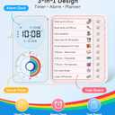 3-in-1 Visual Timer & ADHD Tool for Kids – ADHD Task Timer for Adults with Visual Schedule, Chore Chart & Planning Board for Home, School, Classroom, Work (White)