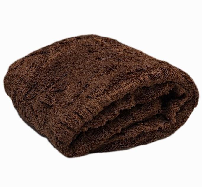  Luxury Soft Faux Fur Mink Fleece Throw Chocolate, Medium  4ft×5ft