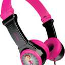 JLab JBuddies Folding Kids Headphones. Volume Limiting Design. Head Band Designed to Fit Kids of All Ages. (Black/Pink)