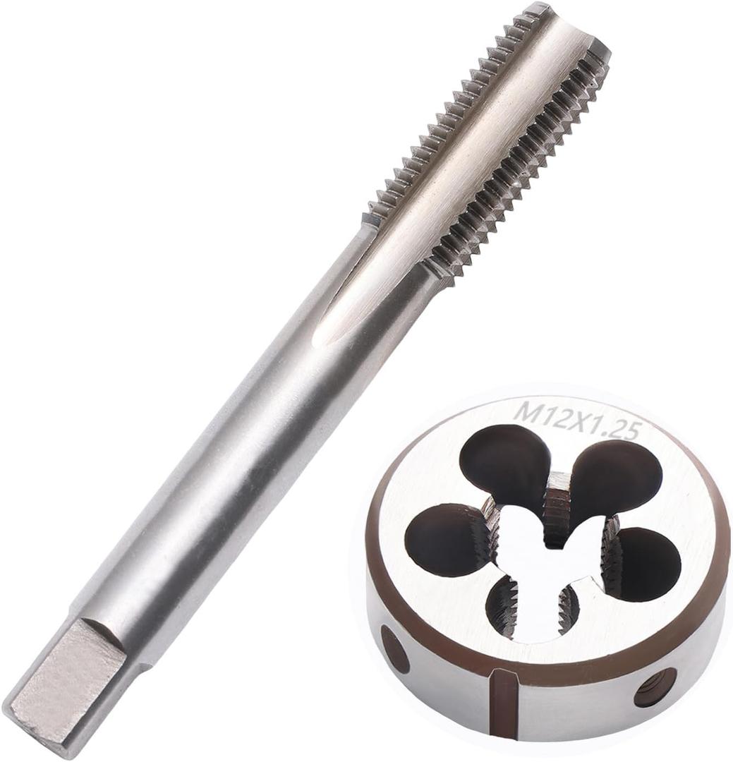 M12 x 1.25 Metric Thread Tap and Die Set, M12 x 1.25mm High-speed Steel Machine Tap Die Set Right Hand