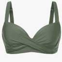 Aqua Eve Women Underwire Bikini Top - Push Up Swimsuit Top Bra Padded Bathing Suit 2025 Twist Front Swimwear Medium Olive Green