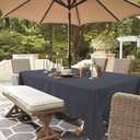 LUSHVIDA Rectangle Outdoor Tablecloth with Umbrella Hole and Zipper, 60x84 Inch Grey, Washable Waterproof Table Cloth Spill Proof Wrinkle Free Table Cover for Patio Spring Summer Picnic BBQS